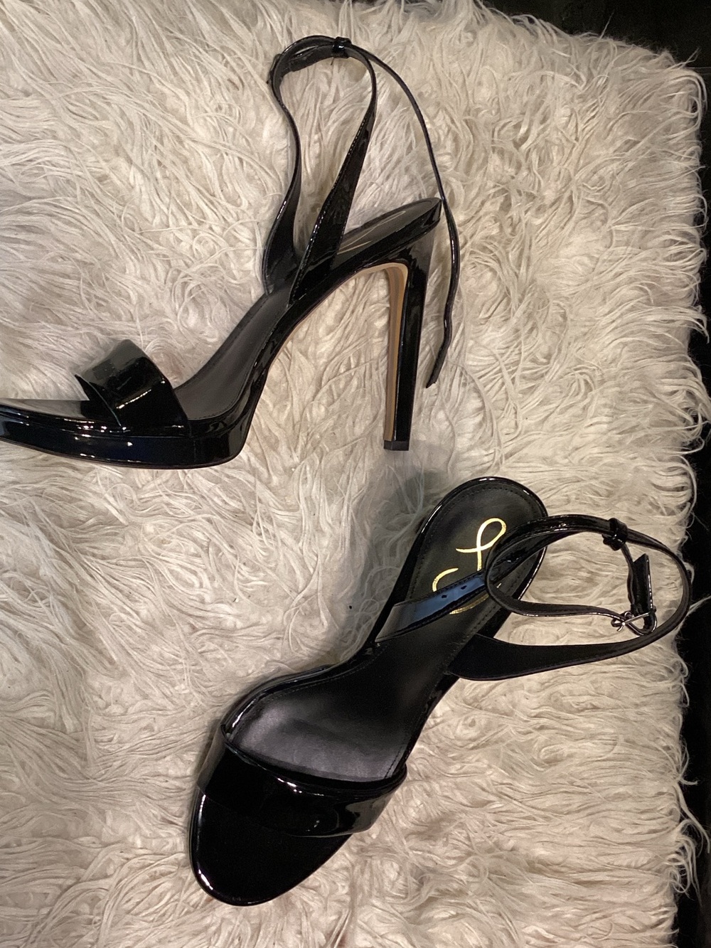 Sam Edelman Black Patent Slingback Stiletto Heels